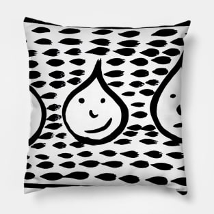 Happy , confused and sad . Pillow