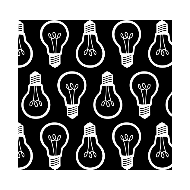 Lightbulb Black and White Pattern by XOOXOO