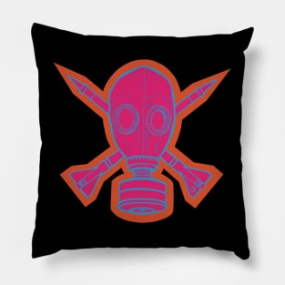 Gas Mask & Crossed Missiles Pillow