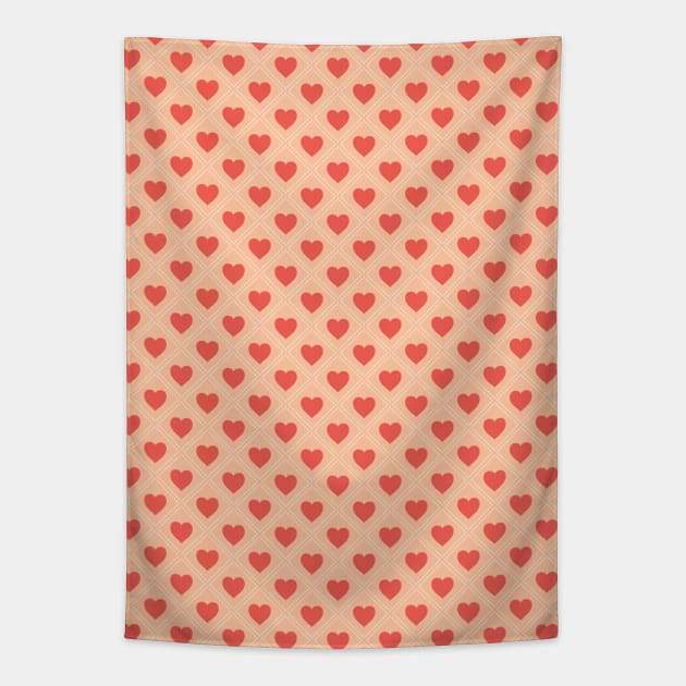 Cute Seamless Hearts Pattern 034#001 Tapestry by jeeneecraftz