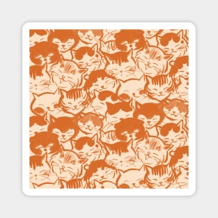 Happy cats faces (orange) Magnet