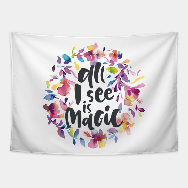 Magic Hibiscus Flowers Tapestry by ninoladesign