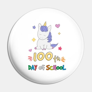 Adorable 100 Days of School Shirt Unicorn Girls Costume Gift Pin