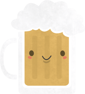 Kawaii Beer Mug T-Shirt Magnet