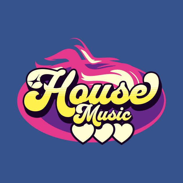 HOUSE MUSIC  - House Music Heat (Purple/Yellow) by DISCOTHREADZ 