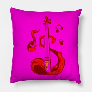 Pink and Red String Violin Pillow