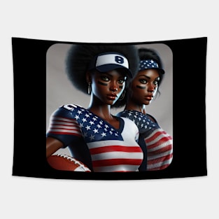American Woman NFL Football Player #23 Tapestry