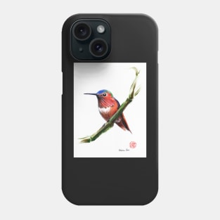 Little Hummer - Hummingbird prisma pencil & acrylic painting Phone Case