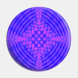 Pink and Blue Kaleidoscope Fractal Pin