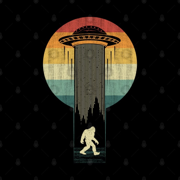 Retro Bigfoot Ufo Abduction by Tesszero