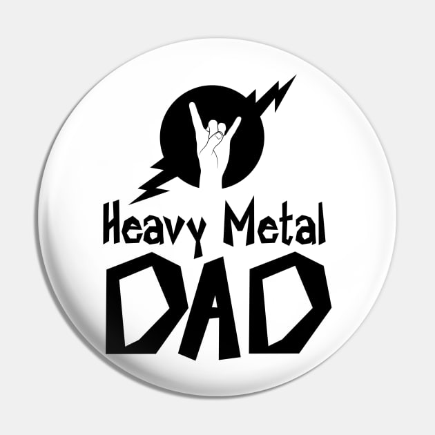 Heavy Metal Dad with Horns Pin by FourMutts