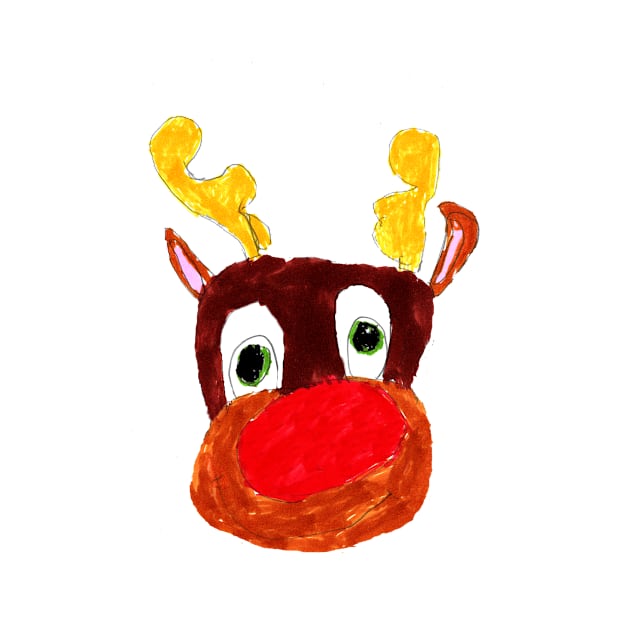 Rudolph Kid Drawing by Kids’ Drawings 