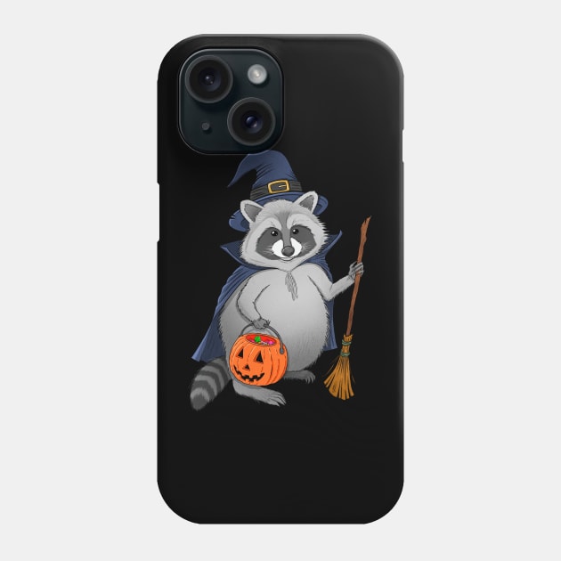 Raccoon Witch Phone Case by Justanos