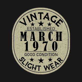 Vintage Established March 1970  - Good Condition Slight Wear T-Shirt