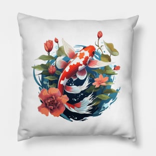 Koi Fish In A Pond Pillow