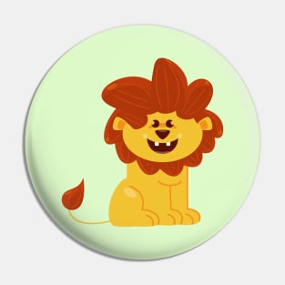 Cute lion sitting and smilling Pin