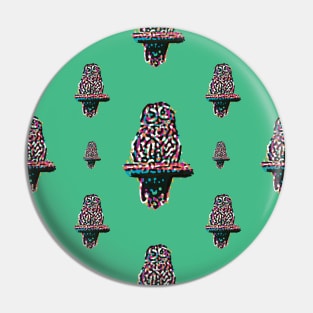 Toot Sweet - Colorful Green Pattern Of An Owl On A Perch Pin