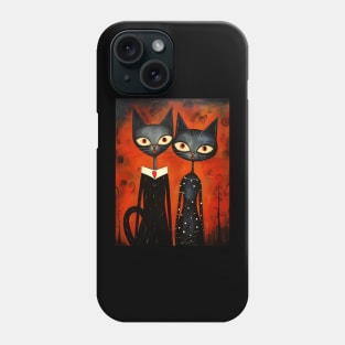 Whimsical Valentines Day Cats Phone Case