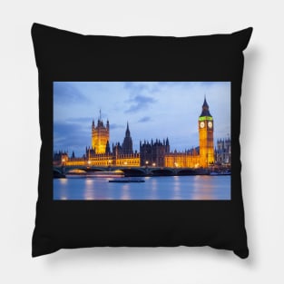 Cityscape of Big Ben and Westminster Bridge Pillow