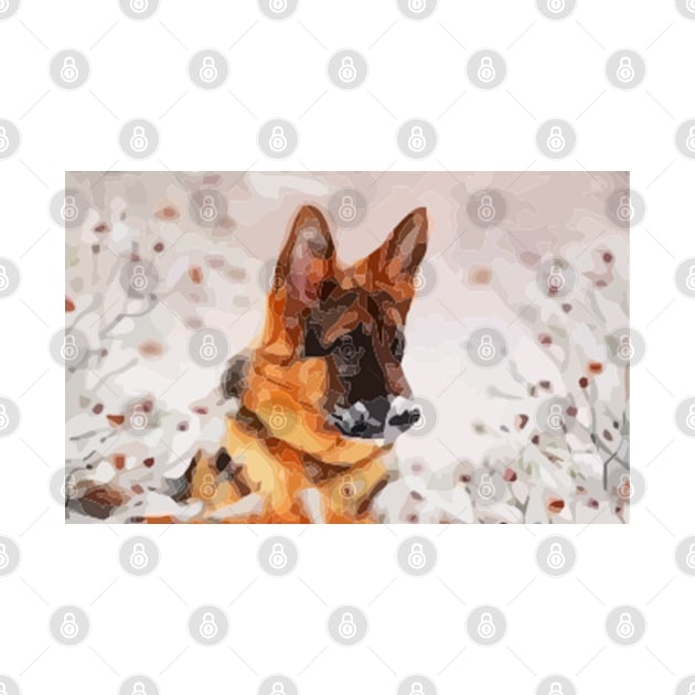 German Shepherd Digital Painting by gktb