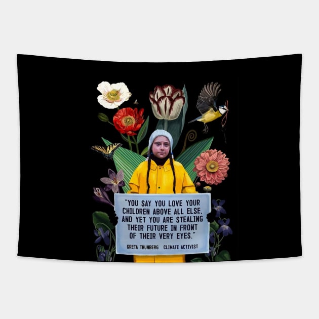 Greta Thunberg Tapestry by tumbpel