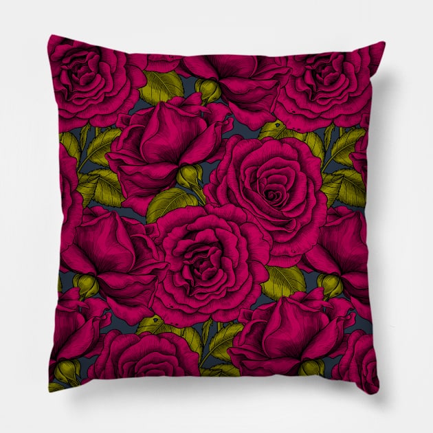 Roses for you, red Pillow by katerinamk