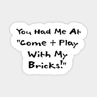 You Had me at Come and Play with My Bricks Magnet