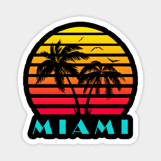 Miami 80s sunset Magnet