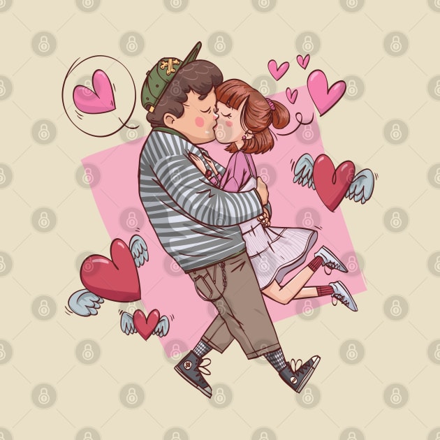 couple kiss lover by Mako Design 