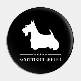 Scottish Terrier Dog White Silhouette Pin