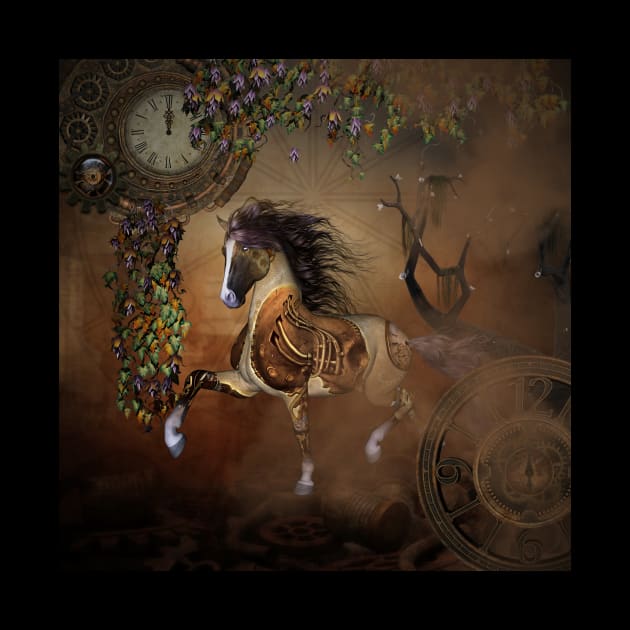 Beautiful steampunk horse with cloack and gears by Nicky2342