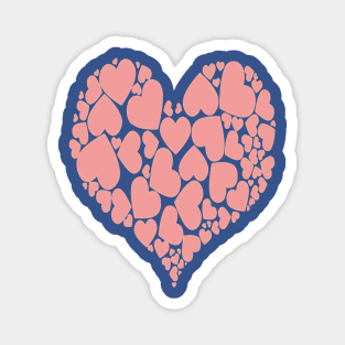 A Heart Of Hearts Romantic Design Monotone Pink Magnet