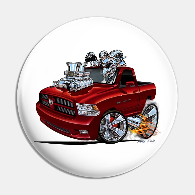 Dodge RAM DEEP Red Truck Pin by vincecrain