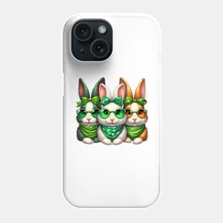 St Patricks Day Trio of Rabbits Phone Case