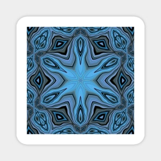 colourful shades of turquoise blue floral fantasy in square format Magnet