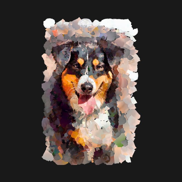 Elegant and fine portrait of a Bernese Mountain Dog Elegant gift for dog lovers by Ariela-Alez