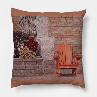 Chair and Brick Wall-2 Pillow