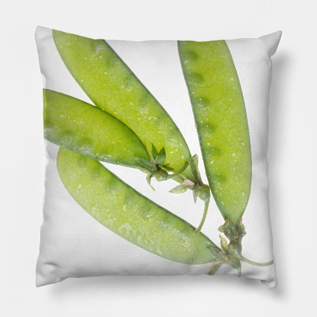 Snow Peas Pillow by Bravuramedia