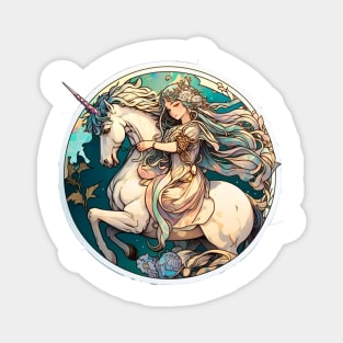 The Last Unicorn - A Majestic and Colorful Fantasy Art Print Magnet