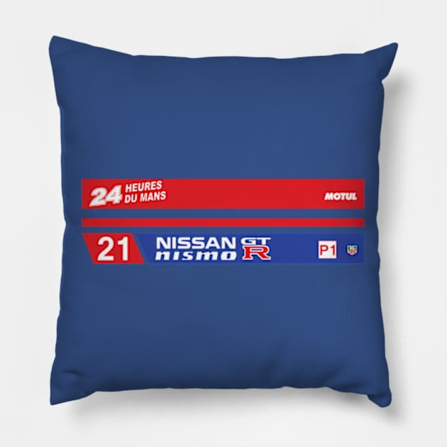 Nissan Nismo GT-R Le Mans 24 Hours 2015 Pillow by Alexventura