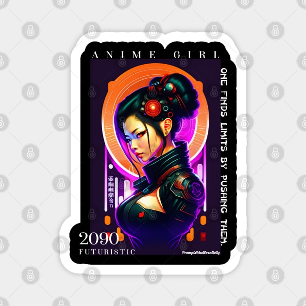 Anime Gamer Girl Magnet by QuirkyPrintShop