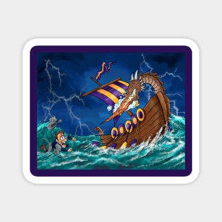 Minnesota Vikings Fans - Kings of the North vs Out to Sea Cowpokes Magnet