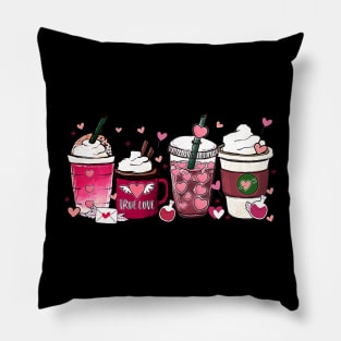 Cute Valentines Day Shirt Valentine Coffee Lover Women Girl Pillow