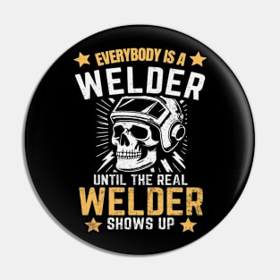 Welder Skull Funny Quotes Welding Retro Pin