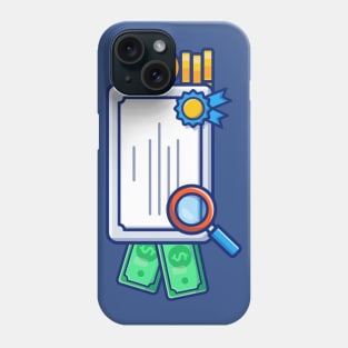 Scholarship, Certificate, Badge And Money Cartoon Phone Case