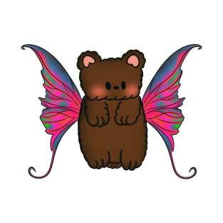 Fairy Teddy Bear with Neon Blue, Pink and Green Tie Dye Wings T-Shirt