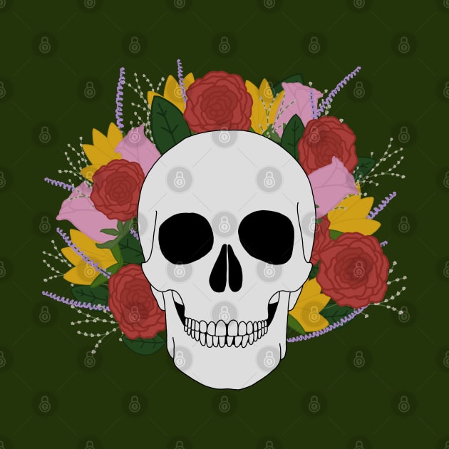 Skull and Flowers by Gold Star Creative