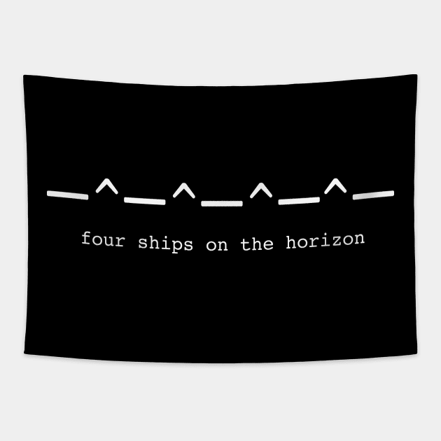 four ships on the horizon Tapestry by sunima