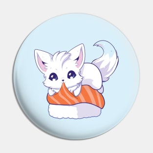 Arctic Fox Salmon Sushi Pin