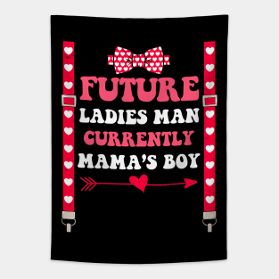 Hearts Bow Tie & Suspenders Valentines Day Boys Toddler Kids Tapestry